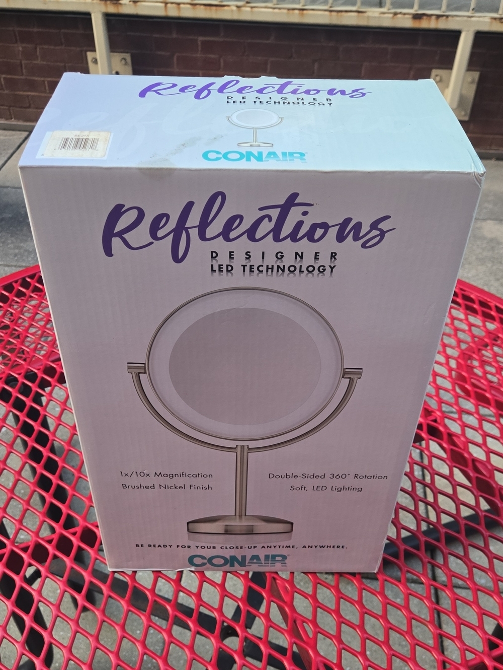 Reflections Brushed Nickel LED 1x/10x Magnifying Mirror